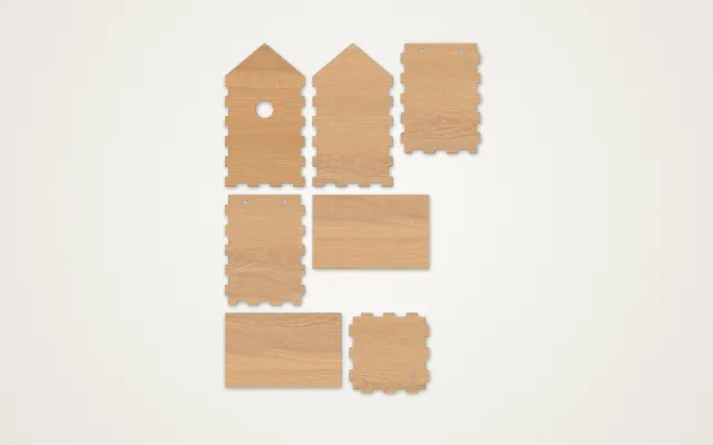 Houses & Buildings example design, previewed on real material