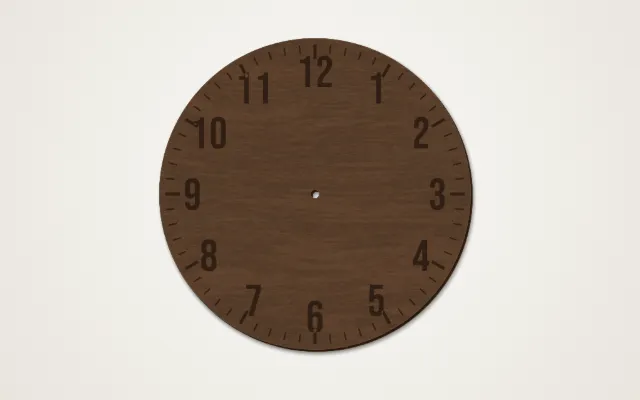 Clock Faces example design, previewed on real material