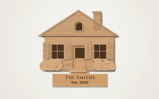 Building Portraits example design, previewed on real material