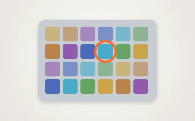 Color Hunt example design, previewed on real material